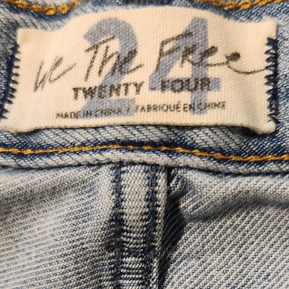 We The Free People Distressed Vibrations Cutoff Light Blue Denim Shorts - Picture 9 of 9